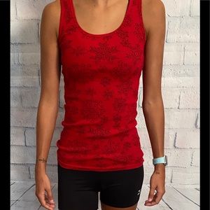 Old Navy Red Snowflake Tank